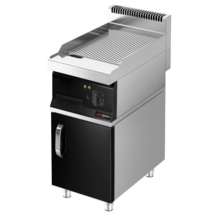 GGM Gastro Bếp Nướng Điện - 8kW - Mặt Rãnh - Diện Tích Nấu: 395x535mm - Có Tủ Bệ - 1 Cánh