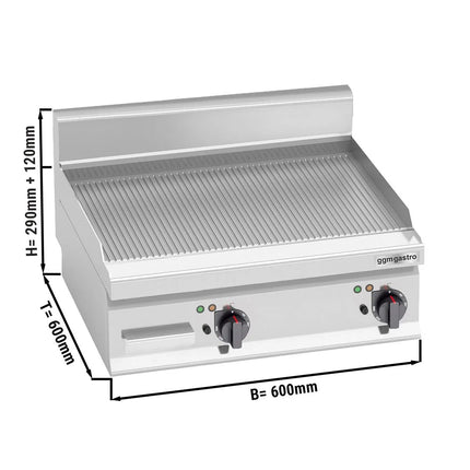 GGM Gastro Bếp Nướng Điện - 8kW - Mặt Rãnh - Diện Tích Nấu: 596x430mm