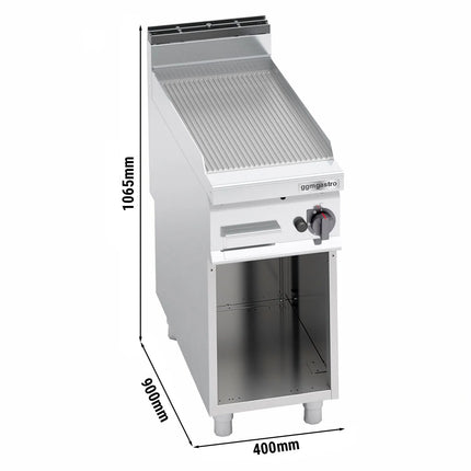 GGM Gastro Bếp Nướng Gas - 10kW - Mặt Rãnh - Diện Tích Nấu: 396x667mm - Có Chân Đứng
