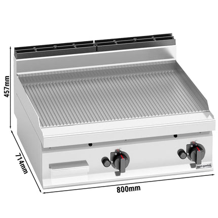 GGM Gastro Bếp Nướng Gas - 13.8kW - Mặt Rãnh - Diện Tích Nấu: 795x500mm