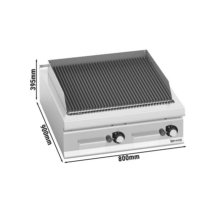GGM Gastro Bếp Nướng Gas - 18kW - Để Bàn - Sâu 900mm - 2 Họng - Vỉ Gang