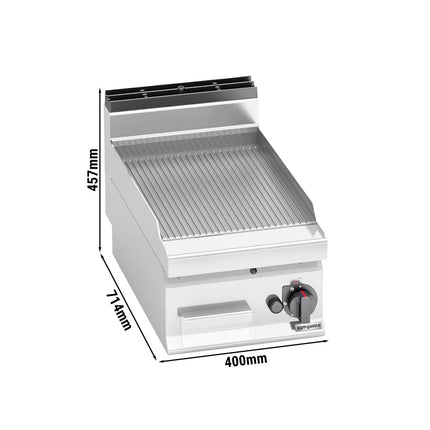 GGM Gastro Bếp Nướng Gas - 6.9kW - Mặt Rãnh - Diện Tích Nấu: 395x500mm