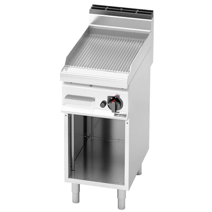 GGM Gastro Bếp Nướng Gas - 6.9kW - Mặt Rãnh - Diện Tích Nấu: 395x500mm - Có Chân Đứng