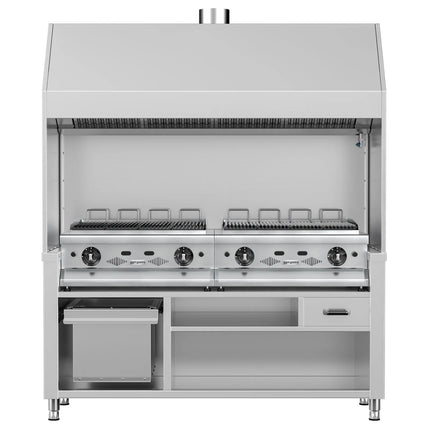 GGM Gastro Bếp Nướng Gas BERLIN - 1760mm - Vỉ Gang - Sâu 790mm - 28kW - 8 Vỉ Nướng