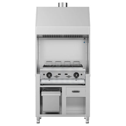 GGM Gastro Bếp Nướng Gas BERLIN - 960mm - Để Bàn - Sâu 790mm - 4 Vỉ Nướng - Vỉ Gang - 14kW