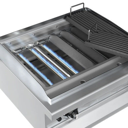 GGM Gastro Bếp Nướng Gas BERLIN - 960mm - Để Bàn - Sâu 790mm - 4 Vỉ Nướng - Vỉ Gang - 14kW