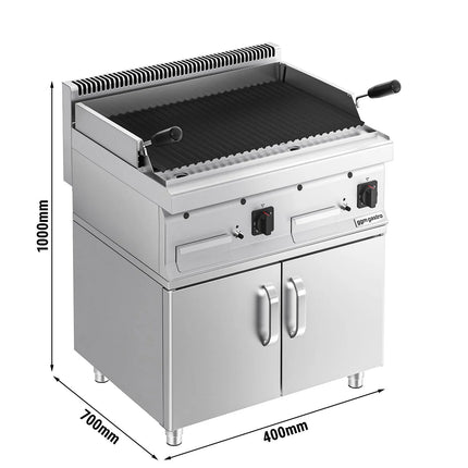 GGM Gastro Bếp Nướng Gas Mario 700 - 800mm - Đứng Độc Lập - Có Tủ Bệ - Sâu 700mm - Vỉ Nướng Nghiêng - Kèm Tủ Bệ - 2 Cánh