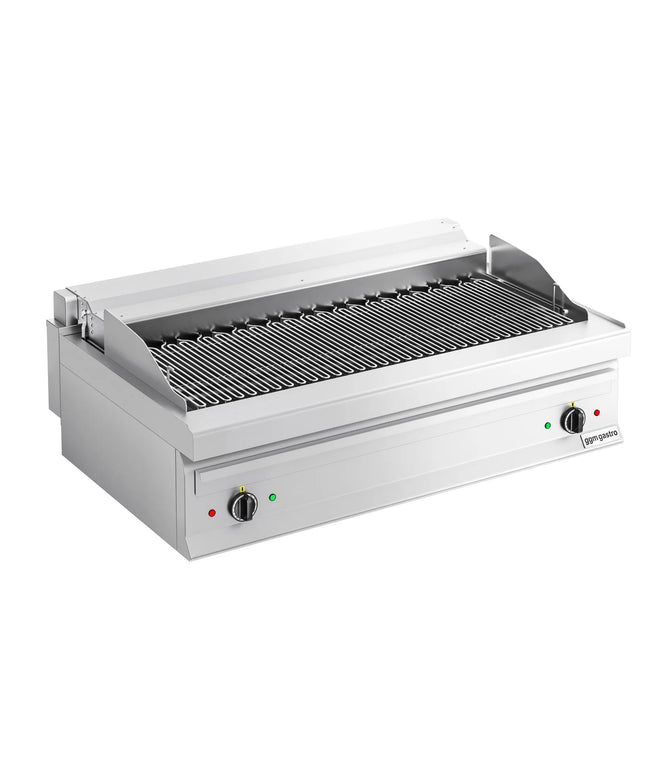 GGM Gastro Bếp Nướng Nước Điện - 13.75kW - Để Bàn - Sâu 700mm - 2 Họng - Vỉ Nướng Nghiêng