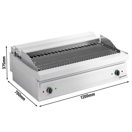 GGM Gastro Bếp Nướng Nước Điện - 13.75kW - Để Bàn - Sâu 700mm - 2 Họng - Vỉ Nướng Nghiêng