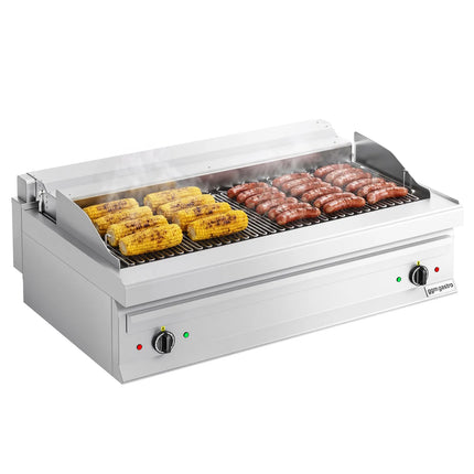 GGM Gastro Bếp Nướng Nước Điện - 13.75kW - Để Bàn - Sâu 700mm - 2 Họng - Vỉ Nướng Nghiêng