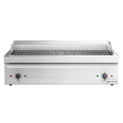 GGM Gastro Bếp Nướng Nước Điện - 13.75kW - Để Bàn - Sâu 700mm - 2 Họng - Vỉ Nướng Nghiêng