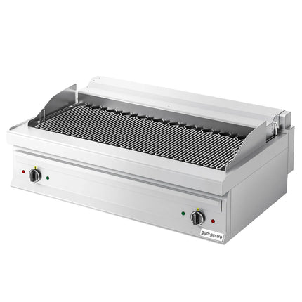 GGM Gastro Bếp Nướng Nước Điện - 13.75kW - Để Bàn - Sâu 700mm - 2 Họng - Vỉ Nướng Nghiêng