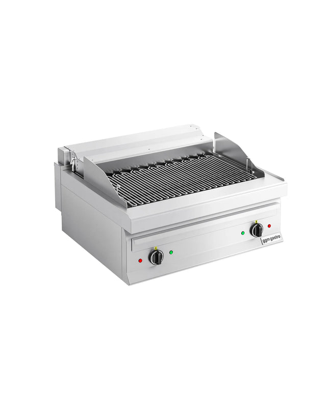 GGM Gastro Bếp Nướng Nước Điện - 8.75kW - Để Bàn - Sâu 700mm - 2 Họng - Vỉ Nướng Nghiêng