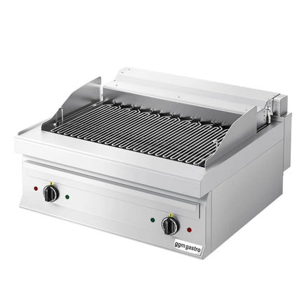 GGM Gastro Bếp Nướng Nước Điện - 8.75kW - Để Bàn - Sâu 700mm - 2 Họng - Vỉ Nướng Nghiêng