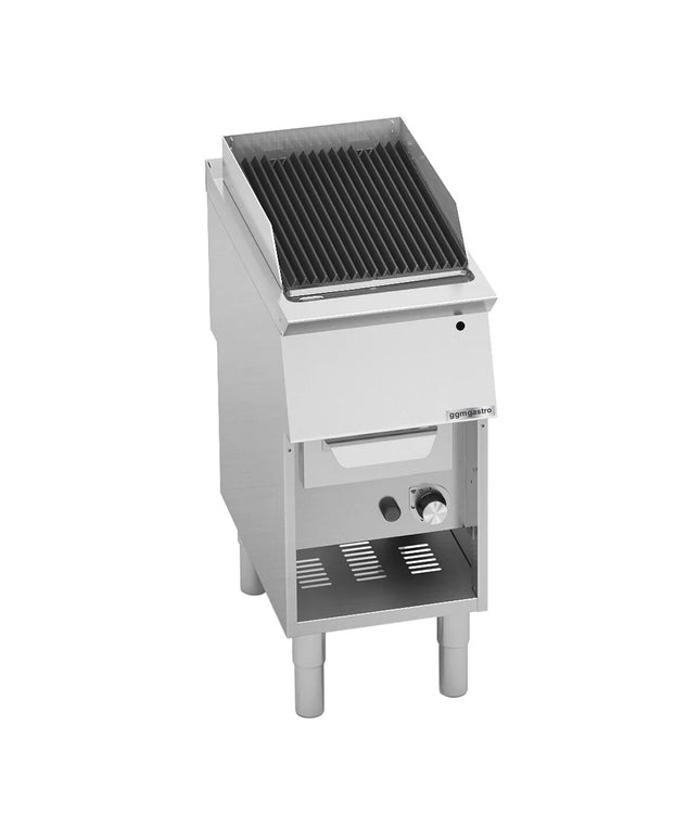 GGM Gastro Bếp Nướng Nước Gas Paolo 700 - 400mm - Đứng Độc Lập - Có Chân Đứng - Vỉ Gang - Sâu 730mm - 9kW