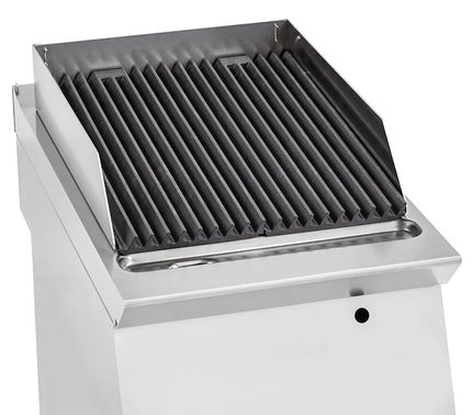 GGM Gastro Bếp Nướng Nước Gas Paolo 700 - 400mm - Đứng Độc Lập - Có Chân Đứng - Vỉ Gang - Sâu 730mm - 9kW