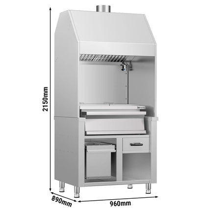 GGM Gastro Bếp Nướng Than - 960mm - 2 Vỉ Nướng