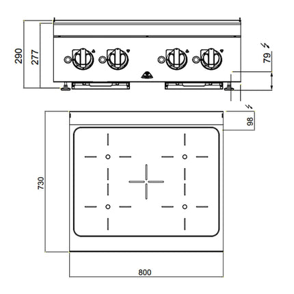 GGM Gastro Bếp Từ Để Bàn - 14kW - 4 Vùng