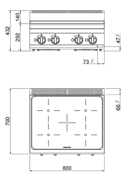 GGM Gastro Bếp Từ Để Bàn - 14kW - 4 Vùng