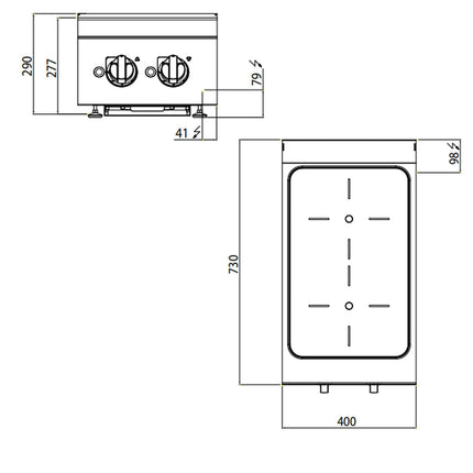 GGM Gastro Bếp Từ Để Bàn - 7kW - 2 Vùng