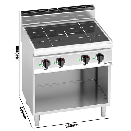 GGM Gastro Bếp Từ Đứng - 14kW - 4 Vùng - Có Kệ Dưới Hở - Hạng Nặng