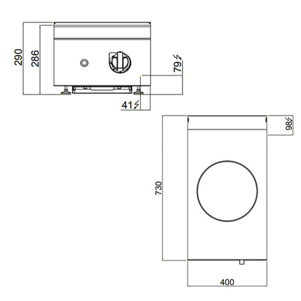 GGM Gastro Bếp Wok Từ - 3.5kW - 1 Vùng Nấu - Ø300mm