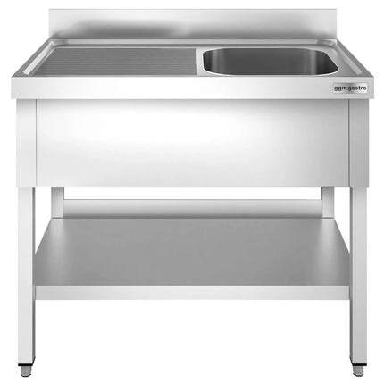 GGM Gastro Bồn Rửa Inox PREMIUM - 1000x700mm - 1 Chậu Bên Phải - Có Kệ Dưới
