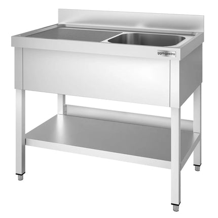 GGM Gastro Bồn Rửa Inox PREMIUM - 1200x600mm - 1 Chậu Bên Phải - Có Kệ Dưới