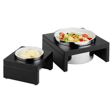GGM Gastro Bowl - BRIDGE - Stainless Steel, Melamine & Wood - 0.5L - round - Ø 140mm - 185x185mm - Depth: 100mm - Dark Brown