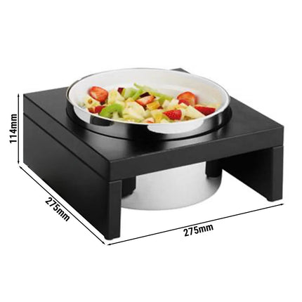 GGM Gastro Bowl - BRIDGE - Stainless Steel, Melamine & Wood - 2.5L - round - Ø 140mm - 275x275mm - Depth: 140mm - Dark Brown