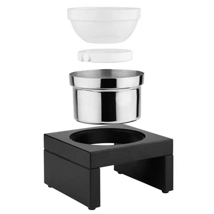 GGM Gastro Bowl - BRIDGE - Stainless Steel, Melamine & Wood - 2.5L - round - Ø 140mm - 275x275mm - Depth: 140mm - Dark Brown