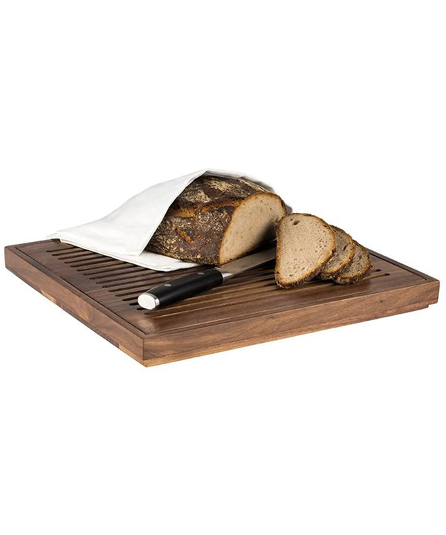 GGM Gastro Bread Cutting Board with Crumb Tray - GN 2/3 - Walnut Wood - Brown - removable crumb tray