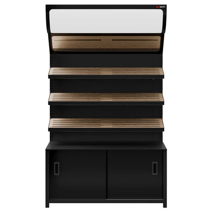 GGM Gastro Bread Display Unit MADRID - 1200mm - with 3 shelves - matt black