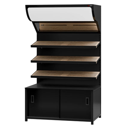 GGM Gastro Bread Display Unit MADRID - 1200mm - with 3 shelves - matt black