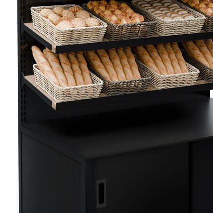 GGM Gastro Bread Display Unit MADRID - 1200mm - with 3 shelves - matt black