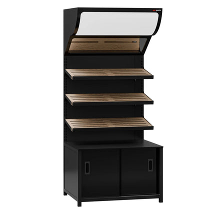 GGM Gastro Bread Display Unit MADRID - 900mm - with 3 shelves - matt black