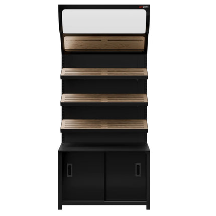 GGM Gastro Bread Display Unit MADRID - 900mm - with 3 shelves - matt black