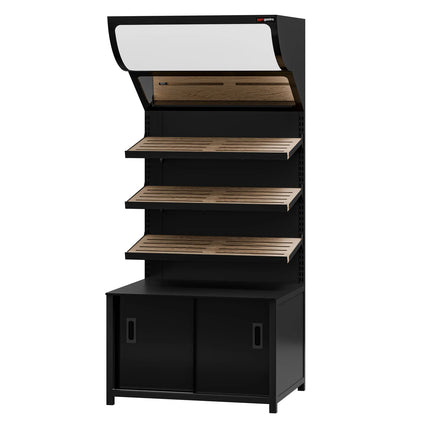 GGM Gastro Bread Display Unit MADRID - 900mm - with 3 shelves - matt black