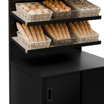 GGM Gastro Bread Display Unit MADRID - 900mm - with 3 shelves - matt black