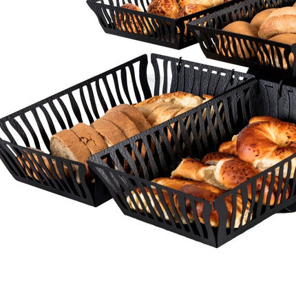 GGM Gastro Bread Rack - Powder-coated stainless steel - Black - Height: 460mm - incl. 7 Baskets