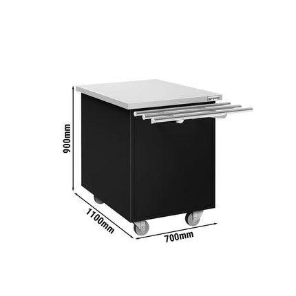 GGM Gastro Buffet Cash Desk Station DANZIG  - 700mm - with Tray Slide - Black