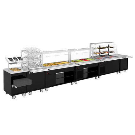 GGM Gastro Buffet Cash Desk Station DANZIG  - 700mm - with Tray Slide - Black