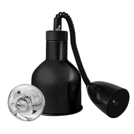 GGM Gastro Buffet Infrared Heat Lamp - Height-adjustable - Conical - Diameter 175mm - 275W - E27 - Cord 600–1500mm - Matt Black