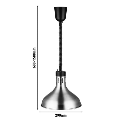 GGM Gastro Buffet Infrared Heat Lamp - Retractable - Conical - Diameter 290mm - 275W - E27 - Cord 600–1500mm
