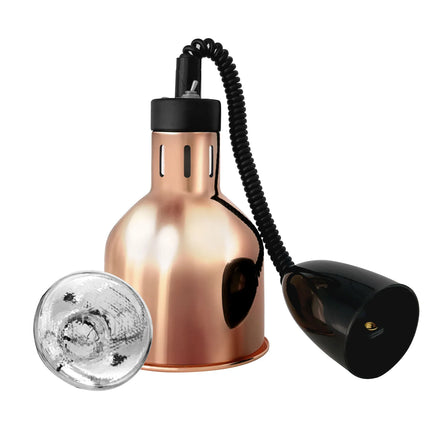 GGM Gastro Buffet Infrared Heat Lamp - Retractable - Diameter 175mm - 275W - E27 - Pale Gold