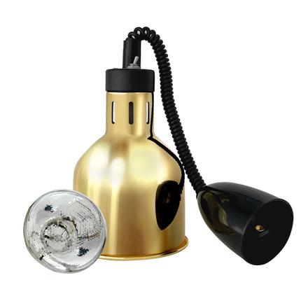 GGM Gastro Buffet Infrared Heat Lamp - Retractable - Diameter 175mm - 275W - E27 - Pale Gold
