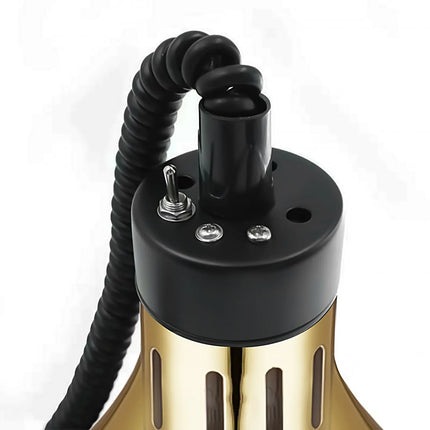 GGM Gastro Buffet Infrared Heat Lamp - Retractable - Diameter 290mm - 275W - E27 - Cord 600–1500mm - Pale Gold