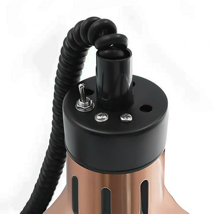 GGM Gastro Buffet Infrared Heat Lamp - Retractable - Dome - Diameter 290mm - 275W - E27 - Cord 600–1500mm - Pale Gold