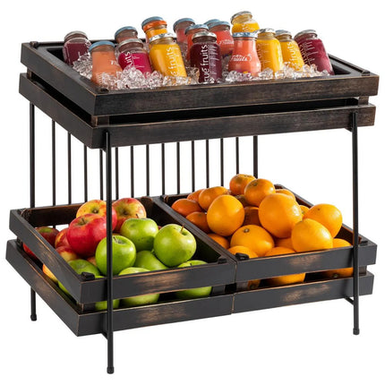 GGM Gastro Buffet Stand - Metal - Black - Height: 480mm - suitable for GN 1/1 & GN 1/2