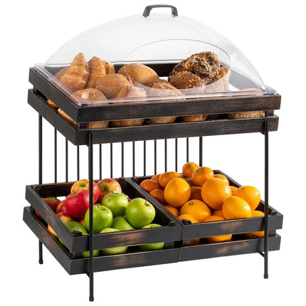 GGM Gastro Buffet Stand - Metal - Black - Height: 480mm - suitable for GN 1/1 & GN 1/2